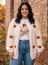 Load image into Gallery viewer, Pumpkin Patch Days Embroidered Cardigan (multiple color options)
