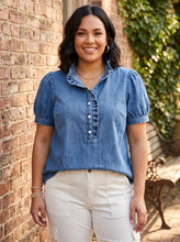 Load image into Gallery viewer, Denim &amp; Daydreams Ruffle Top (multiple color options)
