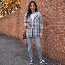 Load image into Gallery viewer, Plaid About You Hooded Button-Up Shirt (multiple color options)
