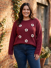 Load image into Gallery viewer, Sweet Little Things Floral Applique Sweater (multiple color options)
