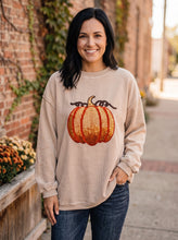 Load image into Gallery viewer, Gilded Harvest Sequin Pumpkin Sweatshirt (2 color options)
