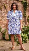 Load image into Gallery viewer, Sunday Stroll Notched Puff Sleeve Mini Dress (multiple print/color options)
