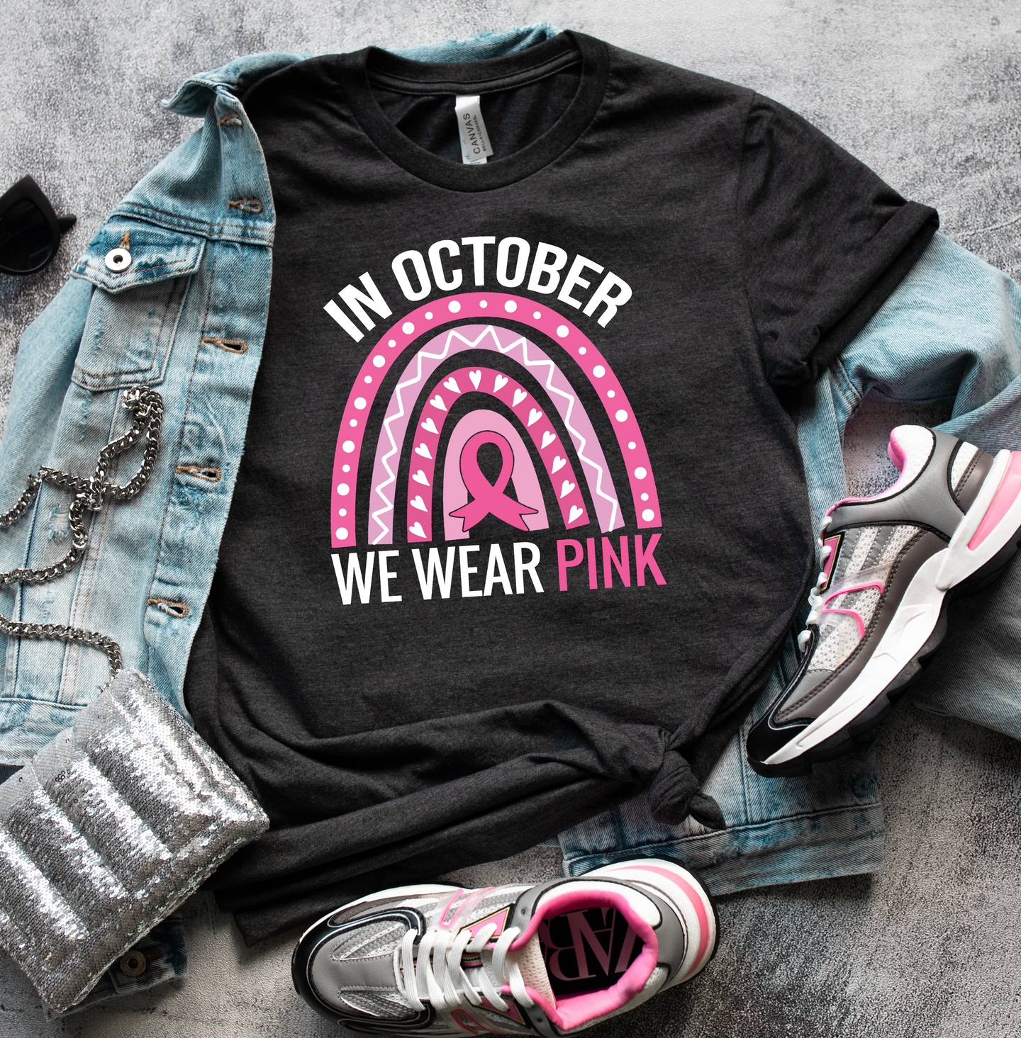 In October We Wear Pink Graphic T-Shirt