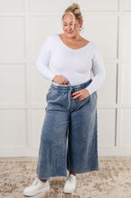 Load image into Gallery viewer, In or Out Wide Leg Cropped Pants in Dusty Blue
