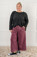 Load image into Gallery viewer, In or Out Wide Leg Cropped Pants in Eggplant
