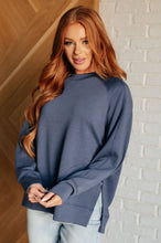 Load image into Gallery viewer, It&#39;s The Little Things Relaxed Scuba Pullover in Blue Indigo
