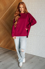 Load image into Gallery viewer, It&#39;s The Little Things Relaxed Scuba Pullover in Cabernet
