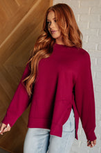 Load image into Gallery viewer, It&#39;s The Little Things Relaxed Scuba Pullover in Cabernet
