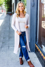 Load image into Gallery viewer, Casual Chic Taupe Ribbed Hooded Open Cardigan
