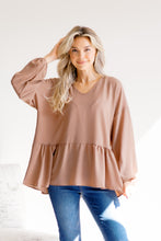 Load image into Gallery viewer, Truffle Allure Peplum Top
