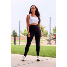 Load image into Gallery viewer, Crossover BLACK Pocket Full Length Leggings - Luxe by Julia Rose®
