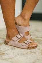 Load image into Gallery viewer, Jete Nubuck Double Buckle Slides in Blush
