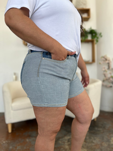 Color Block Denim Shorts by Judy Blue