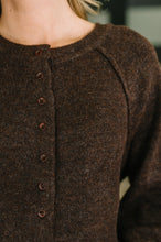 Load image into Gallery viewer, Just For Me Henley Brushed Pullover in Dark Brown
