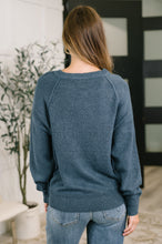Load image into Gallery viewer, Just For Me Henley Brushed Pullover in Dusty Blue
