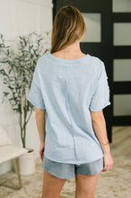 Load image into Gallery viewer, Just Like That Relaxed Heather Tee in Blue
