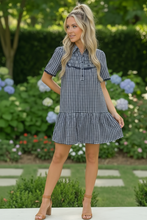 Load image into Gallery viewer, Summer Wedding Button Down Ruffle Mini Dress
