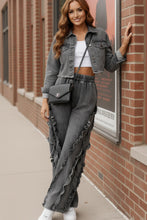 Load image into Gallery viewer, Ruffle Road Trip Charcoal Pants
