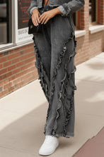 Load image into Gallery viewer, Ruffle Road Trip Charcoal Pants
