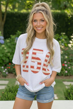 Load image into Gallery viewer, White Stars and Stripes '250' Top
