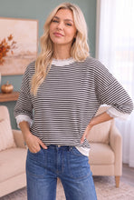 Load image into Gallery viewer, Stripe It Right Lace Trim Top
