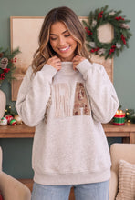 Load image into Gallery viewer, Patchwork Prayers Graphic Sweatshirt in Oatmeal
