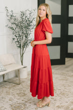 Load image into Gallery viewer, Keep You Coming Balloon Sleeve Tiered Dress in Red
