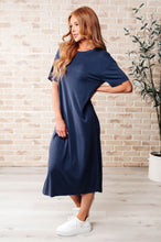 Load image into Gallery viewer, Keeping It Chill Drop Shoulder Maxi Dress in Dark Night
