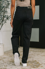 Load image into Gallery viewer, Keira High Waist Cargo Wide in Black
