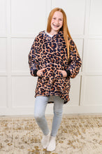 Load image into Gallery viewer, Kids Oversized Hoodie Blanket in Leopard
