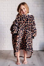 Load image into Gallery viewer, Kids Oversized Hoodie Blanket in Leopard
