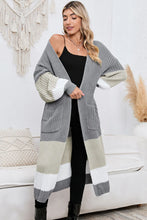 Load image into Gallery viewer, Color Block Long Sleeve Pocketed Cardigan
