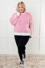 Load image into Gallery viewer, Least High Maintenance Contrast Trim Sweater in Pink
