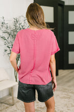 Load image into Gallery viewer, Leave It to Me Waffle Knit Relaxed Tee in  Pink
