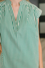 Load image into Gallery viewer, Like a Song Sleeveless V-Neck Blouse in Green

