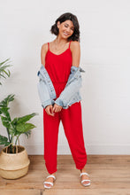 Load image into Gallery viewer, Livin' The Dream Jumpsuit in Red
