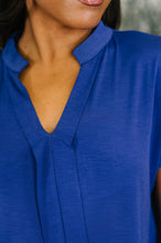 Load image into Gallery viewer, Lizzy Bloom Split Neck Blouse in Royal Blue
