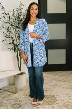 Load image into Gallery viewer, Lizzy Cardigan in Blue and White Floral
