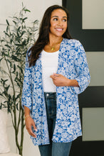 Load image into Gallery viewer, Lizzy Cardigan in Blue and White Floral
