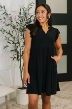 Load image into Gallery viewer, Lizzy Forever Flutter Sleeve Dress in Black
