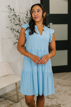 Load image into Gallery viewer, Lizzy Forever Flutter Sleeve Dress in Blue Crush
