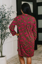 Load image into Gallery viewer, Lizzy Long Sleeve Dress in Pink and Olive Abstract Floral
