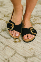 Load image into Gallery viewer, Lizzy Slip On Buckle Strap Sandal in Black
