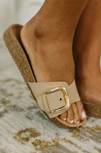 Load image into Gallery viewer, Lizzy Slip on Buckle Strap Sandal in Taupe
