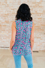 Load image into Gallery viewer, Lizzy Tank Top in Mint and Pink Leopard
