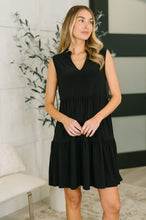 Load image into Gallery viewer, Lizzy Tiered Tank Dress in Black
