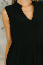 Load image into Gallery viewer, Lizzy Tiered Tank Dress in Black
