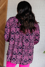 Load image into Gallery viewer, Lizzy Top in Hot Pink and Navy Damask
