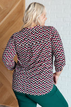 Load image into Gallery viewer, Lizzy Top in Magenta and Black Chevron
