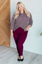 Load image into Gallery viewer, Lizzy Top in Magenta and Black Chevron
